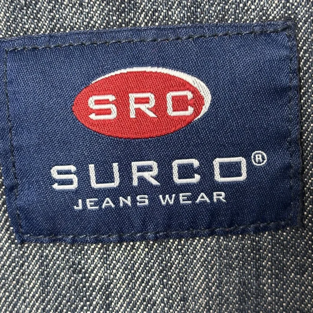 Mens XXL Surco Blue denim long sleeve Jacket Embroidered Eagle